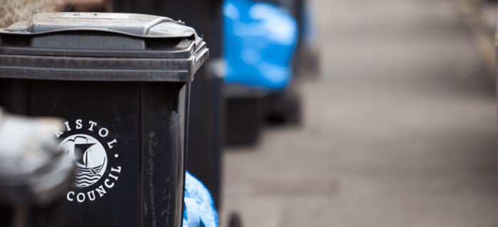 A general waste bin on a Bristol street