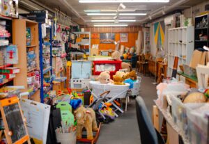 Various second hand items in a shop