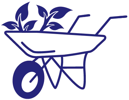 rGarden waste in a wheelbarrow