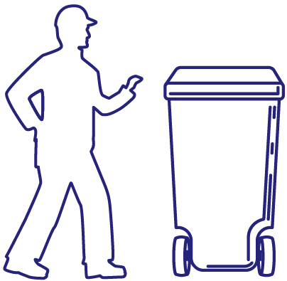 rPerson with a bin