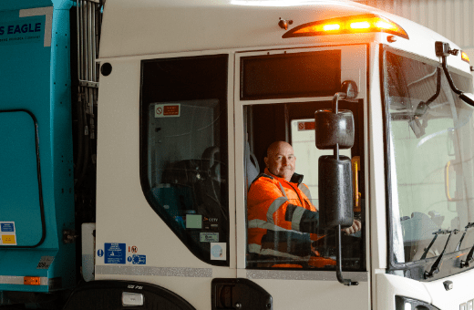 Man in a Bristol waste and recycling truck