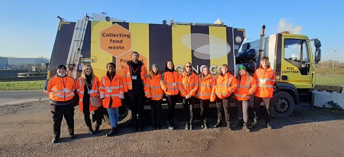 Bristol Waste staff visiting GENeco to see what happens to food waste