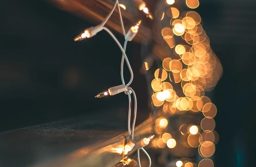 Fairy lights in a window