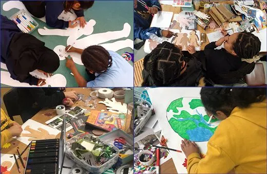 Young artists creating new designs for the bins