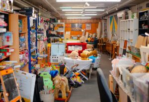 Various second hand items in a shop