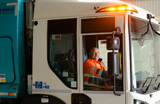 Man in a Bristol waste and recycling truck