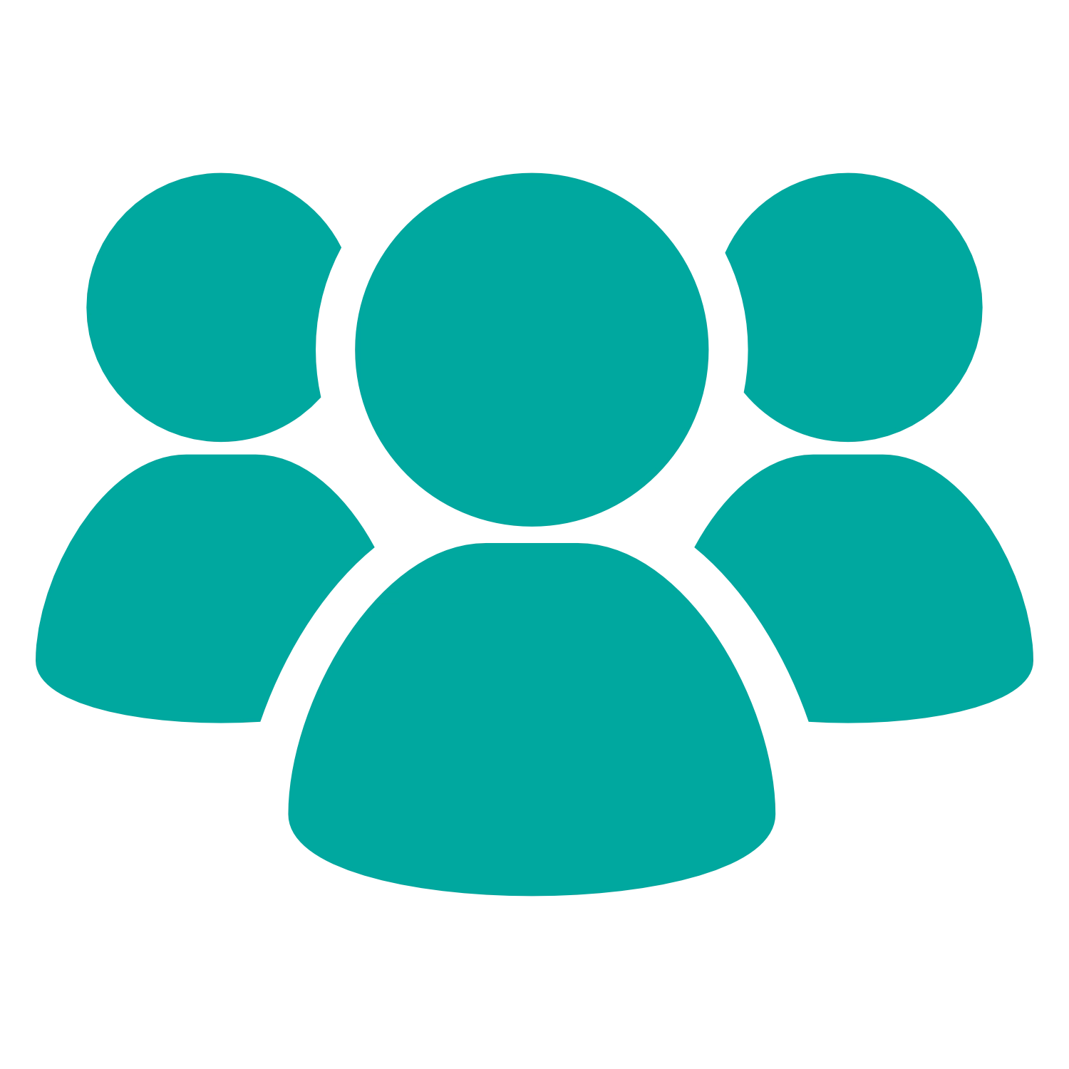 Three people icon in green
