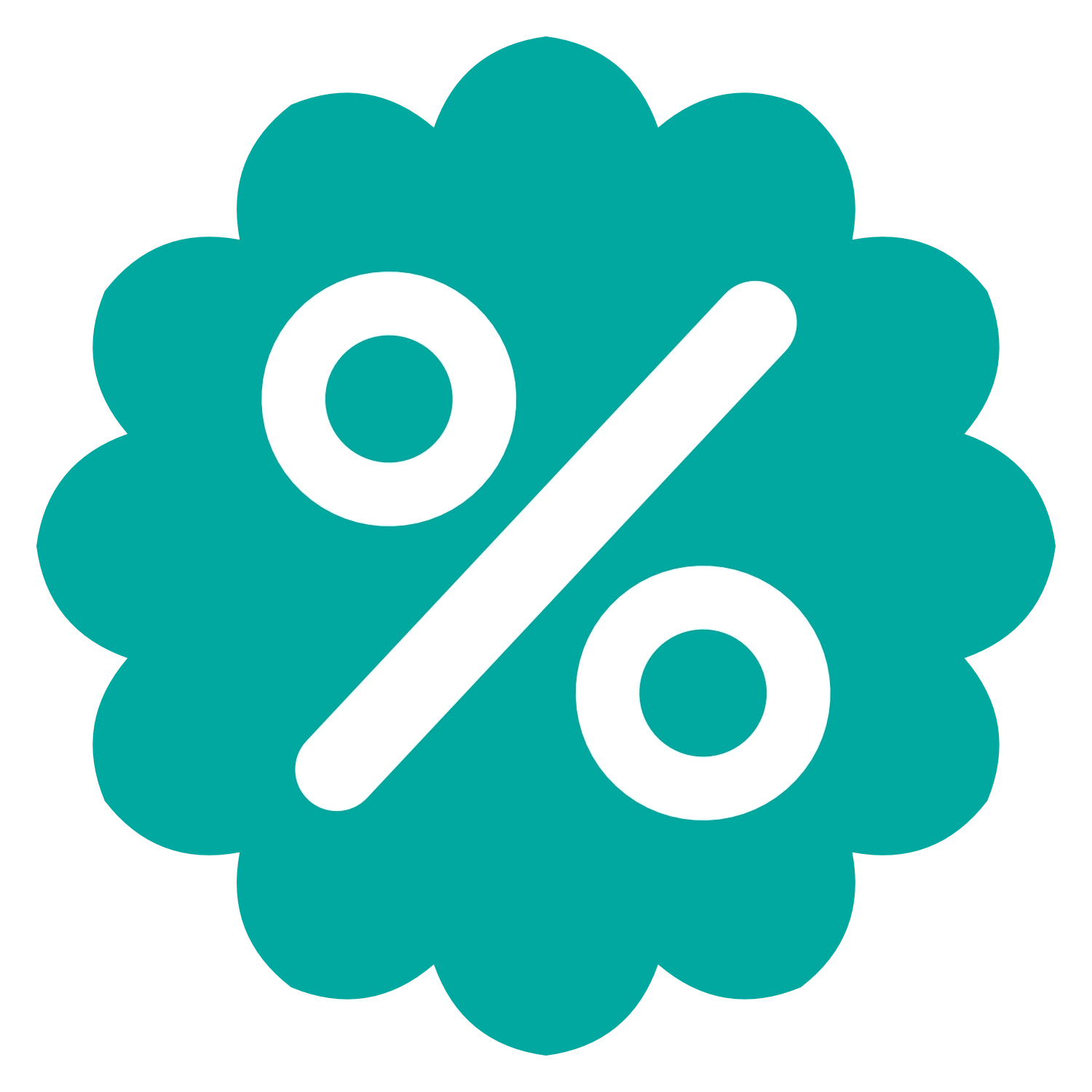 Green cloud with percentage sign