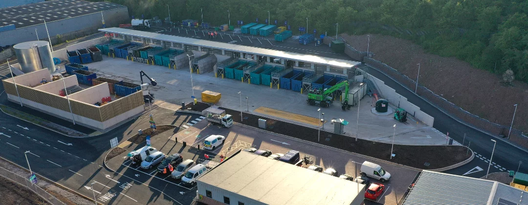 A drone photo of the Hartcliffe Way Reuse and Recycling Centre