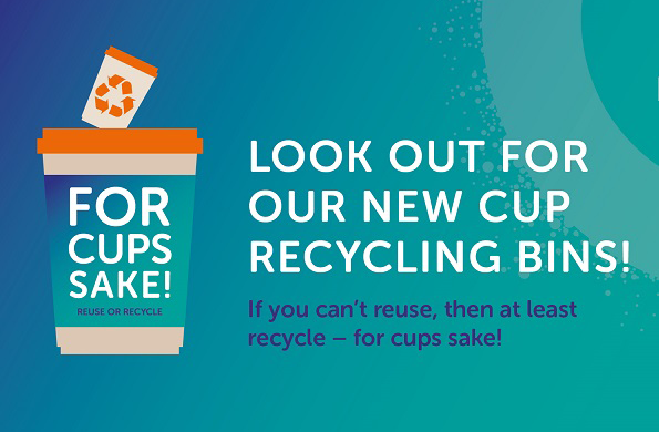 A graphic of a new Bristol Waste disposable cup recycling bin