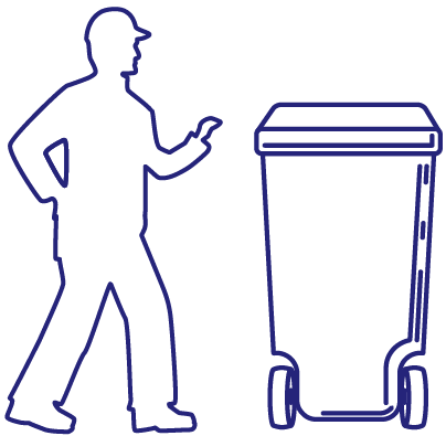 rPerson with a bin