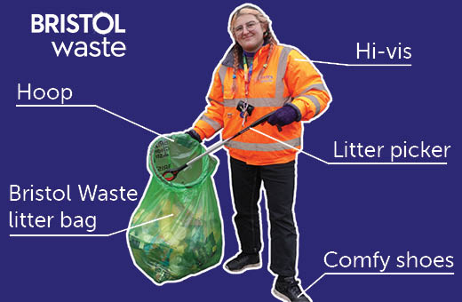 Description of the gear you will need for a safe litter pick