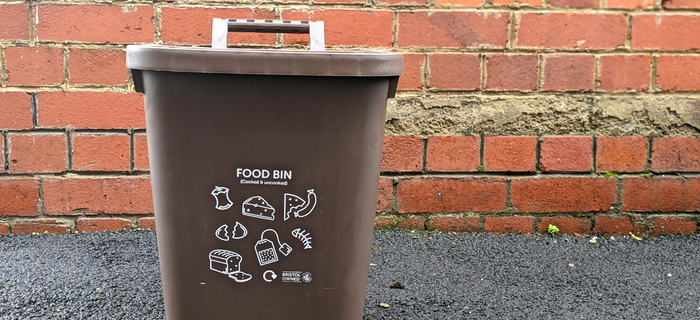 A Bristol Waste food recycling bin