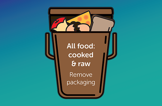 An illustration of the brown food waste bin