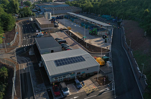 An aerial photo of Hartcliffe Way Recycling Centre
