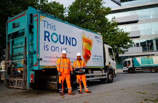 Bristol Waste Truck outside office building