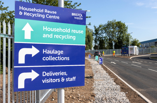 Entrance sign to Hartcliffe Way Household Reuse and Recycling Centre