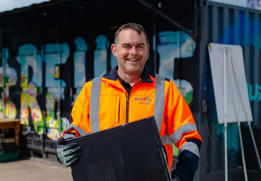 Man carrying computer tower